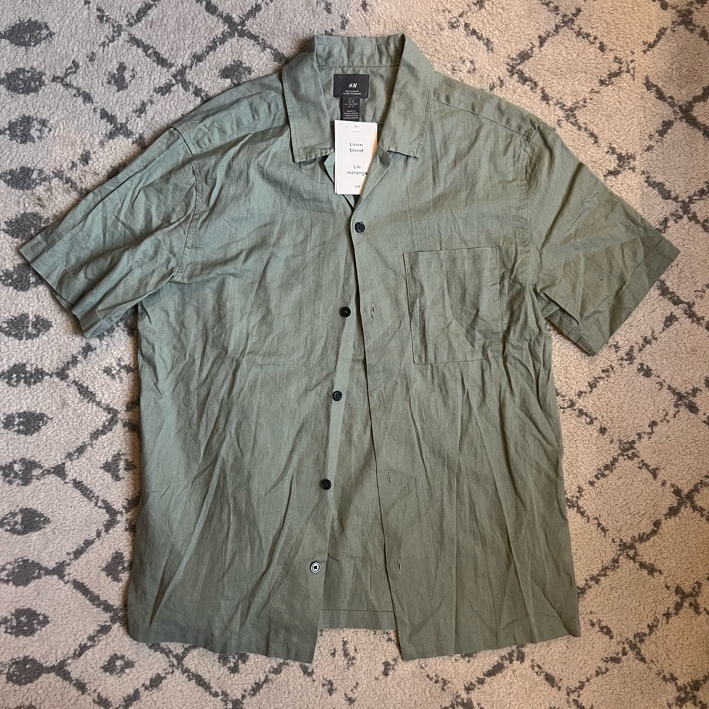 H&M Short Sleeve Linen Button-Down